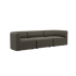 Three-seater Fjord Sofa in Sealife Brown textile with soft rounded edges and Scandinavian design.