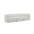 Three-seater Fjord Sofa in Sealife Ivory textile with soft rounded edges and Scandinavian design.