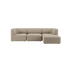 Beige Fjord three seater sofa with soft rounded lines and modular sections from sackit Europe for calm Scandinavian interiors