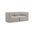 Light beige two seater Fjord sofa by sackit with soft rounded lines and deep cushions on a clean background for a calm Scandinavian interior