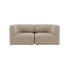 Beige two seat Fjord sofa with soft rounded arms and a calm Scandinavian design from sackit for comfortable indoor living