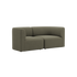 sackit indoor two seater sofa in muted olive green with rounded arms and deep cushions on a clean background