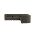 Dark brown Scandinavian corner sofa with softly rounded cushions and modular seating from sackit for calm comfortable indoor living