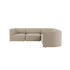 Beige Fjord corner sofa with rounded cushions and a curved chaise design on a clean background from sackit