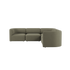 Olive green corner sofa with soft rounded cushions and a calm Scandinavian design for comfortable indoor living by sackit Europe
