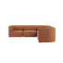 Brown Fjord corner sofa with soft rounded cushions and a calm Scandinavian design by sackit europe for comfortable indoor living