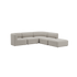 sackit Fjord corner sofa with open end in soft neutral upholstery and rounded Scandinavian design for comfortable indoor seating