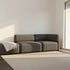Fjord Sofa 2-seater with open end in Sealife Brown textile upholstery with soft rounded edges and Scandinavian design