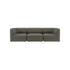 Dark gray three seat Fjord sofa with soft rounded cushions and a calm Scandinavian design from sackit for comfortable indoor living