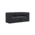 Black sackit Fjord two seater sofa with soft rounded lines deep cushions and a calm Scandinavian design for indoor living