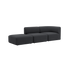 Dark grey Fjord two seater sofa with an open end and soft rounded lines by sackit for calm Scandinavian interiors