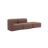 sackit Fjord sofa in brown fabric with soft rounded lines two seats and an open end chaise for flexible Scandinavian comfort indoors