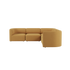 sackit Fjord corner sofa in warm tan upholstery with softly rounded cushions and a generous corner section shown against a black background