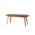 Nordic Bench with Terra Safari leather seat and solid oak wood frame in natural finish