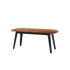 Nordic Bench in Terra Safari leather with solid beech wood frame and black lacquer finish.