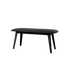 Nordic Bench in dark stained oak with Terra Black leather seat and smooth wood finish.