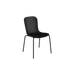 Black Patio Chair no. One S1 with recycled plastic shell and powder-coated steel frame.