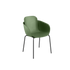 Olive and black Patio Chair no. One S2 with recycled plastic shell and powder-coated steel frame.