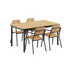 Noir Kirra Dining Table 150x90 with four matching Noir Kirra Chairs in outdoor setting