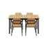 Noir Kirra Dining Table 150x90 with four Noir Patio Chair no. One S1 chairs in outdoor setting