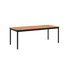 Kirra Dining Table 210x90 in black powder-coated aluminum with teak wood top for outdoor use