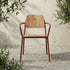 Kirra Patio Chair in chestnut with teak wood seat and powder-coated aluminum frame