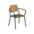 sackit Kirra outdoor chair with a comfortable cushion wooden backrest and dark weather resistant frame for Nordic garden dining spaces