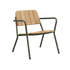 Kirra Patio Lounge Chair in olive with powder-coated aluminum and teak wood frame