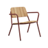 Kirra Patio Lounge Chair in chestnut with powder-coated aluminum frame and teak wood seat.