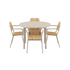 Kirra Dining Table O110 ceramic top with four taupe Kirra patio chairs arranged outdoors