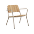 Kirra Patio Lounge Chair in taupe with powder-coated aluminum and teak wood frame