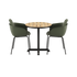 Kirra Café Table Noir with two Patio Chair no. One S2 in olive and noir colors outdoors