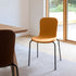 Chair no. One S1 dining chair in Luna Sandstone leather with recycled steel frame and recycled plastic seat.