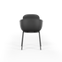 Chair no. One S2 in terra black leather with double shell design and powder-coated steel frame.