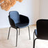Terra Black Chair no. One S2 dining chair with powder-coated steel frame and leather upholstery