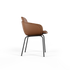 Chair no. One S2 in Terra Black leather with double shell design and powder-coated steel frame