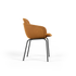 Chair no. One S2 in Luna Sandstone leather with double shell design and powder-coated steel frame.
