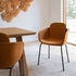 Chair no. One S2 dining chair in Luna Sandstone with leather upholstery and powder-coated steel frame.