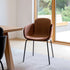 Chair no. One S2 dining chair in Luna Sandstone with leather upholstery and powder-coated steel frame.