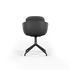 Terra Black Chair no. One S2 with swivel base and double shell design upholstered in Nordic leather
