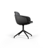 Terra Black Chair no. One S2 with black leather upholstery and cast aluminum swivel base without return swivel