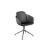 Terra Black Chair no. One S2 Polished Swivel dining chair with polished aluminum base and leather seat