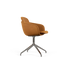 Chair no. One S2 with Luna Sandstone leather upholstery and polished swivel base in a modern design.