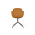 Chair no. One S2 with Luna Sandstone leather upholstery and polished swivel base in a modern design.