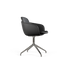 Chair no. One S2 in Terra Black leather with polished swivel base against white background