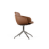 Chair no. One S2 with polished swivel base in Terra Black leather upholstery and ergonomic double shell design