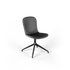 Terra Black Chair no. One S1 with cast aluminum swivel base and leather upholstery