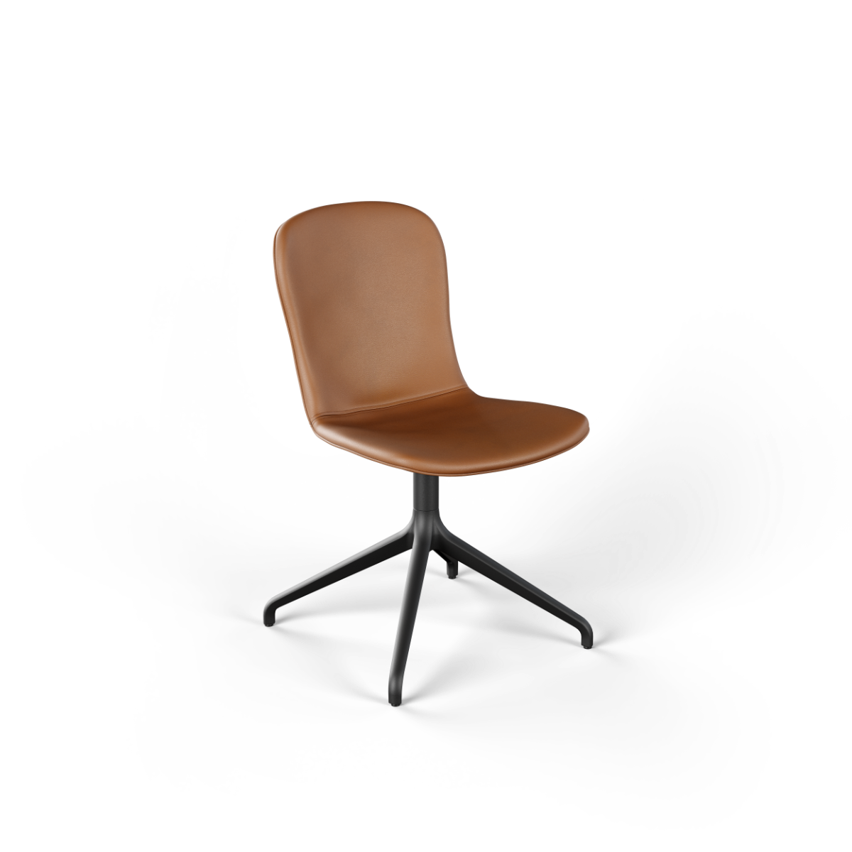 Terra Safari Chair no. One S1 dining chair with swivel base and leather upholstery