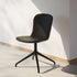 Black Chair no. One S1 dining chair with Terra Black leather and swivel base without return function.
