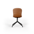 Terra Black Chair no. One S1 with swivel base in recycled plastic and leather upholstery